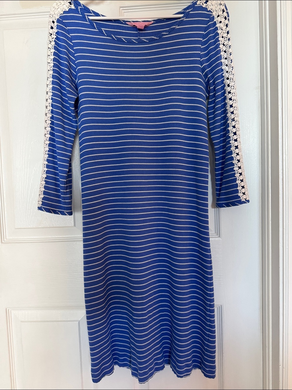 Lilly Pulitzer Marlowe Knit Striped Dress Blue White Pre Owned size small
